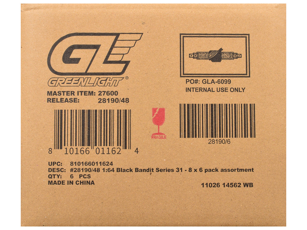 "Black Bandit" Series 31 6 piece Set 1/64 Diecast Model Cars by Greenlight
