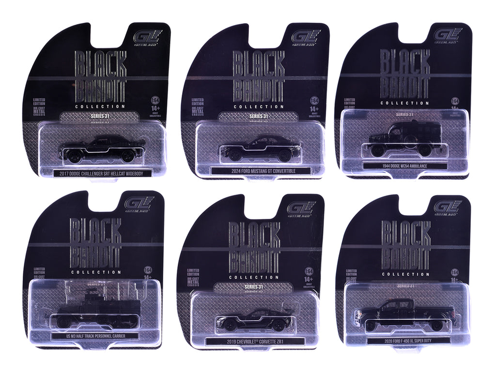 "Black Bandit" Series 31 6 piece Set 1/64 Diecast Model Cars by Greenlight