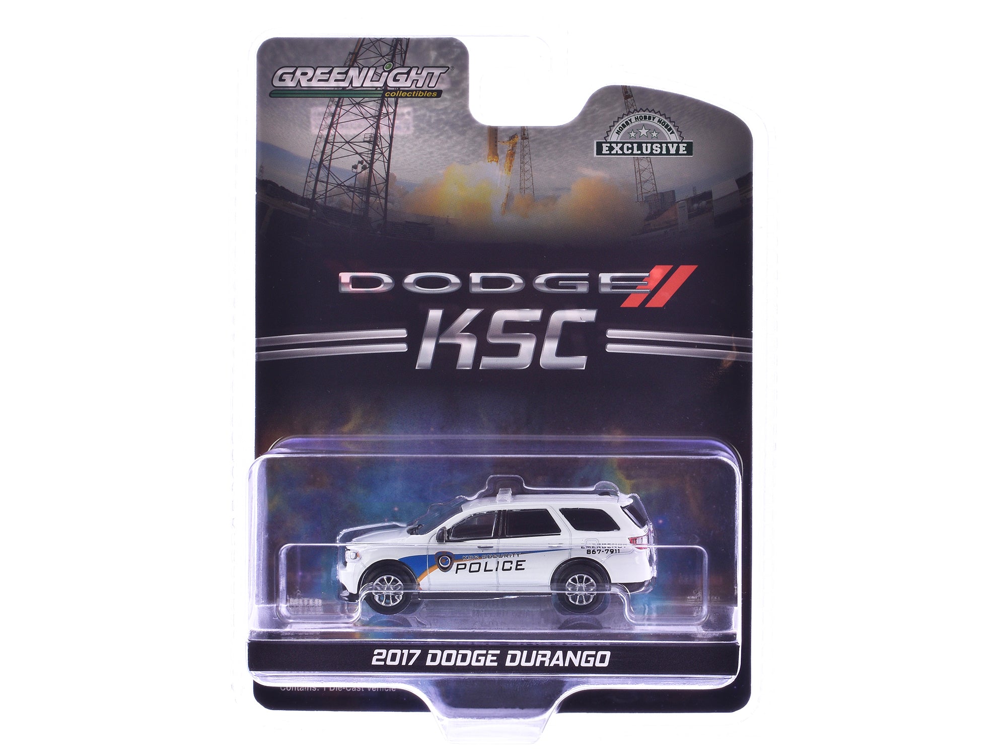 2017 Dodge Durango "Kennedy Space Center (KSC) Security Police Traffic Enforcement" White with Graphics "Hobby Exclusive" Series 1/64 Diecast Model Car by Greenlight - image 3