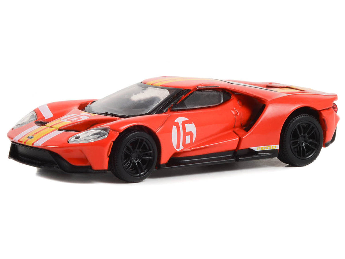 2022 Ford GT Heritage Edition #16 Alan Mann "1966 Ford AM GT-1 Prototype Tribute" Red with Stripes "Hobby Exclusive" Series 1/64 Diecast Model Car by Greenlight - image 2