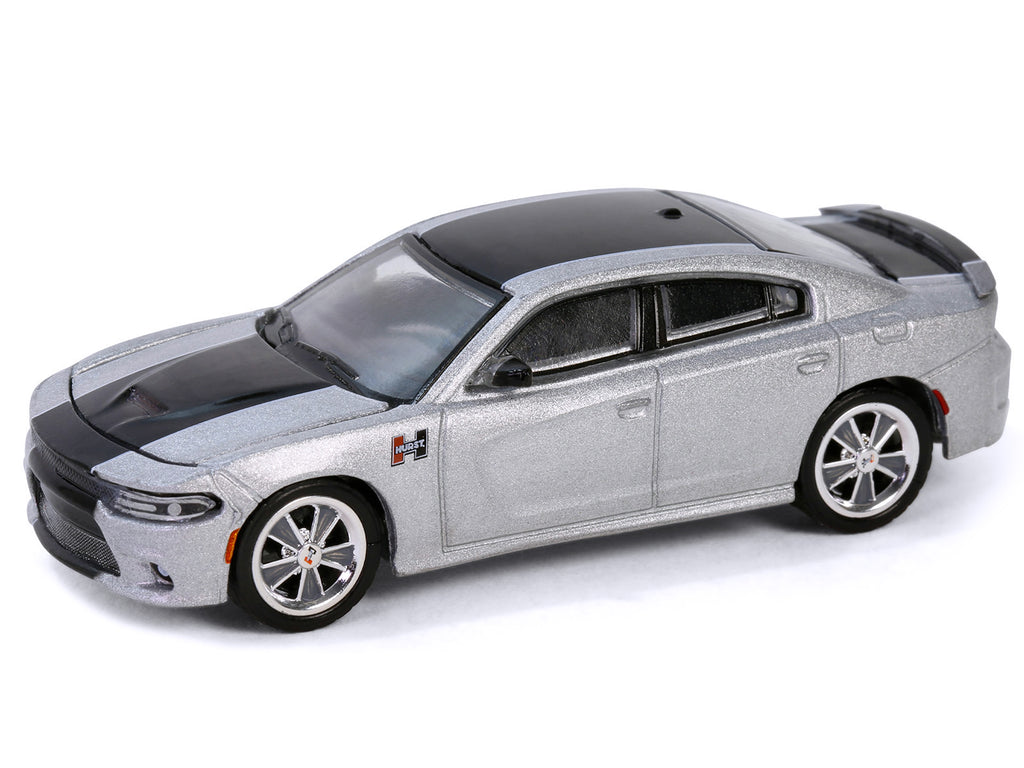 2018 Dodge Charger SRT 392 Silver Metallic with Black Stripe "Mr. Norm Heritage GSS Charger" "Hobby Exclusive" Series 1/64 Diecast Model Car by Greenlight - image 2