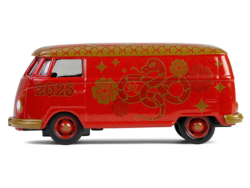 Volkswagen Type 2 Panel Van "Chinese Zodiac 2025 Year of the Snake" Red with Graphics "Hobby Exclusive" Series 1/64 Diecast Model Car by Greenlight - image 2