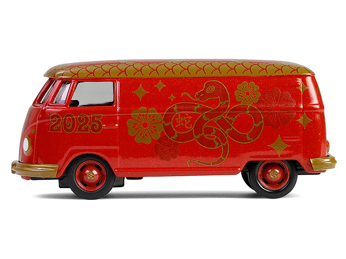 Volkswagen Type 2 Panel Van "Chinese Zodiac 2025 Year of the Snake" Red with Graphics "Hobby Exclusive" Series 1/64 Diecast Model Car by Greenlight - image 2