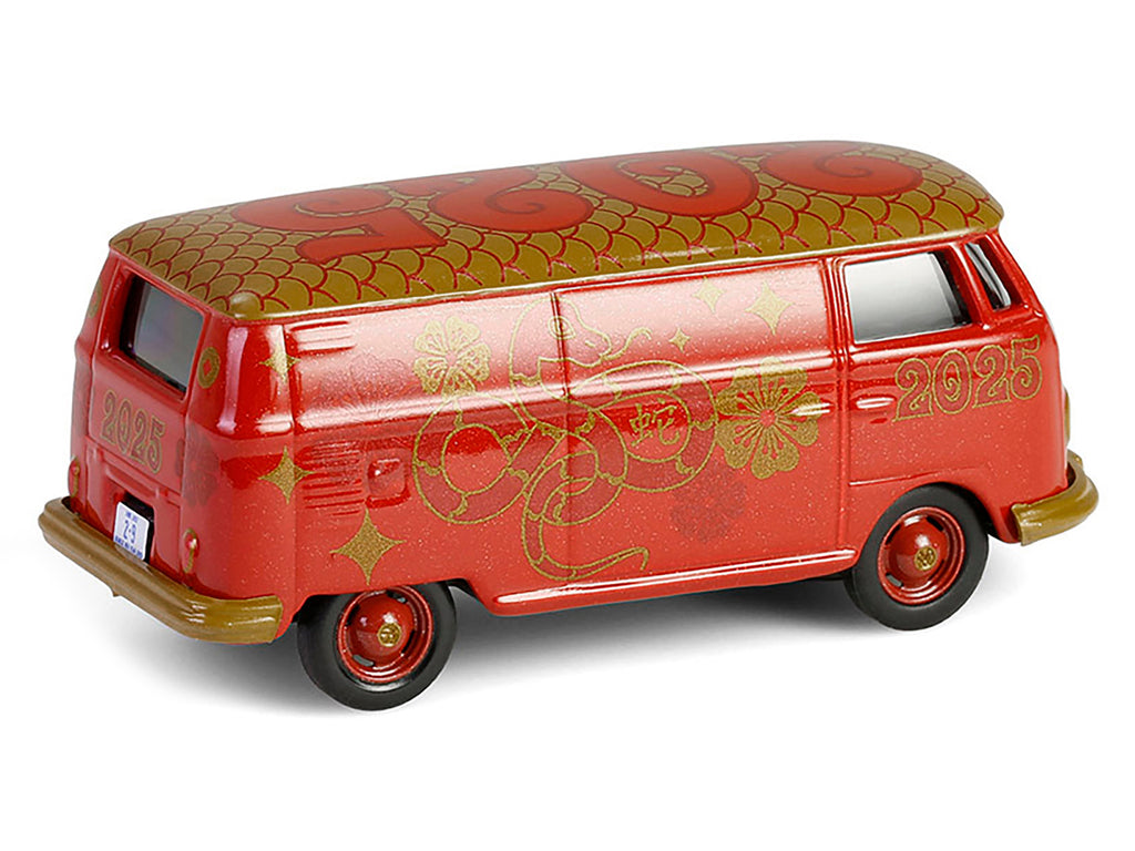 Volkswagen Type 2 Panel Van "Chinese Zodiac 2025 Year of the Snake" Red with Graphics "Hobby Exclusive" Series 1/64 Diecast Model Car by Greenlight - image 3