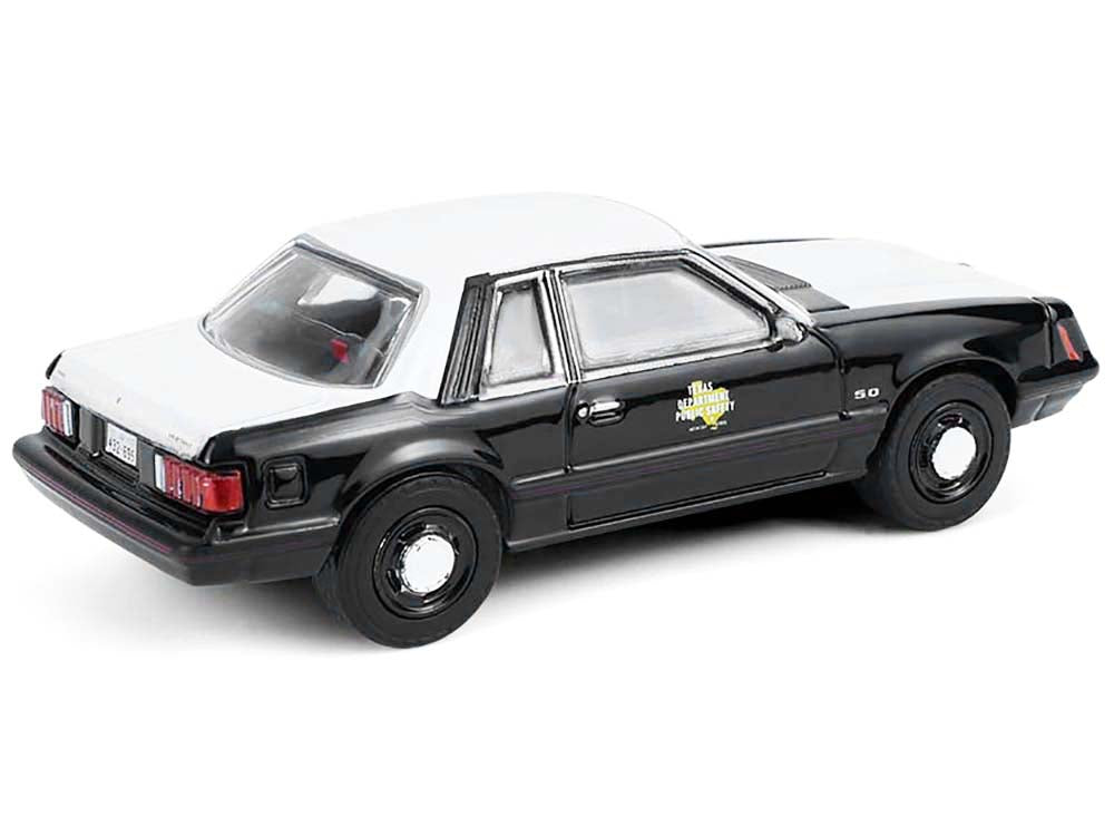 1982 Ford Mustang SSP "Texas Department of Public Safety Highway Patrol" Black with White Hood and Top "Hobby Exclusive" Series 1/64 Diecast Model Car by Greenlight - image 3