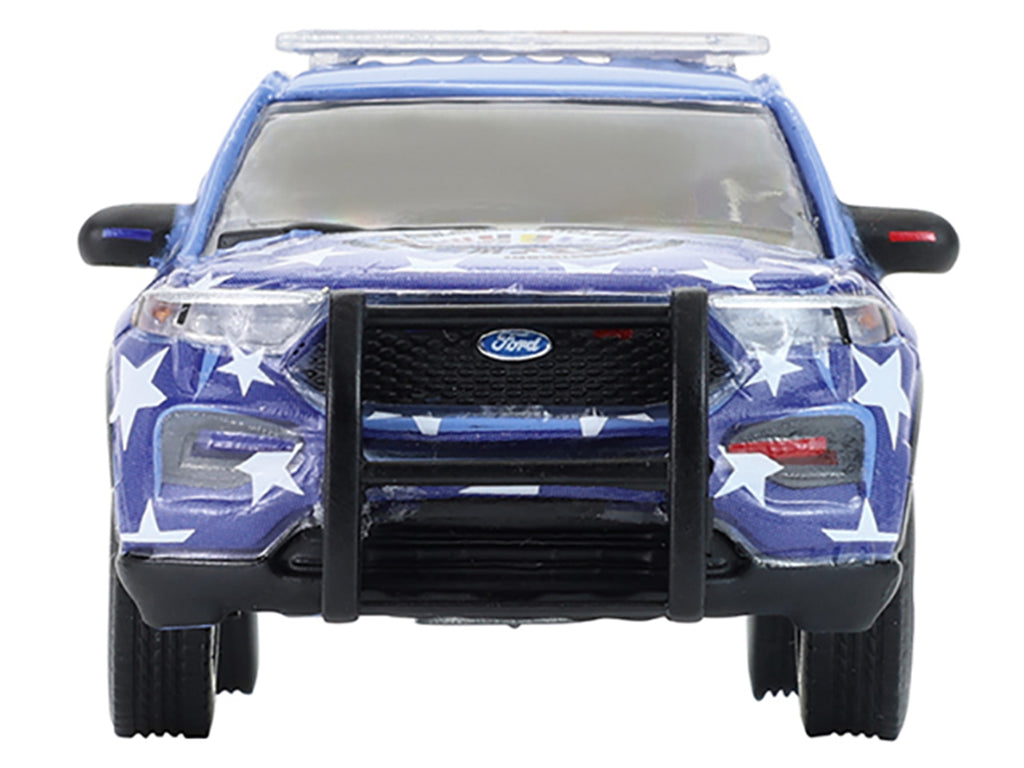 2022 Ford Police Interceptor Utility "Miami Police Department Hispanic Heritage Month" Blue with Graphics "Hobby Exclusive" Series 1/64 Diecast Model Car by Greenlight - image 4
