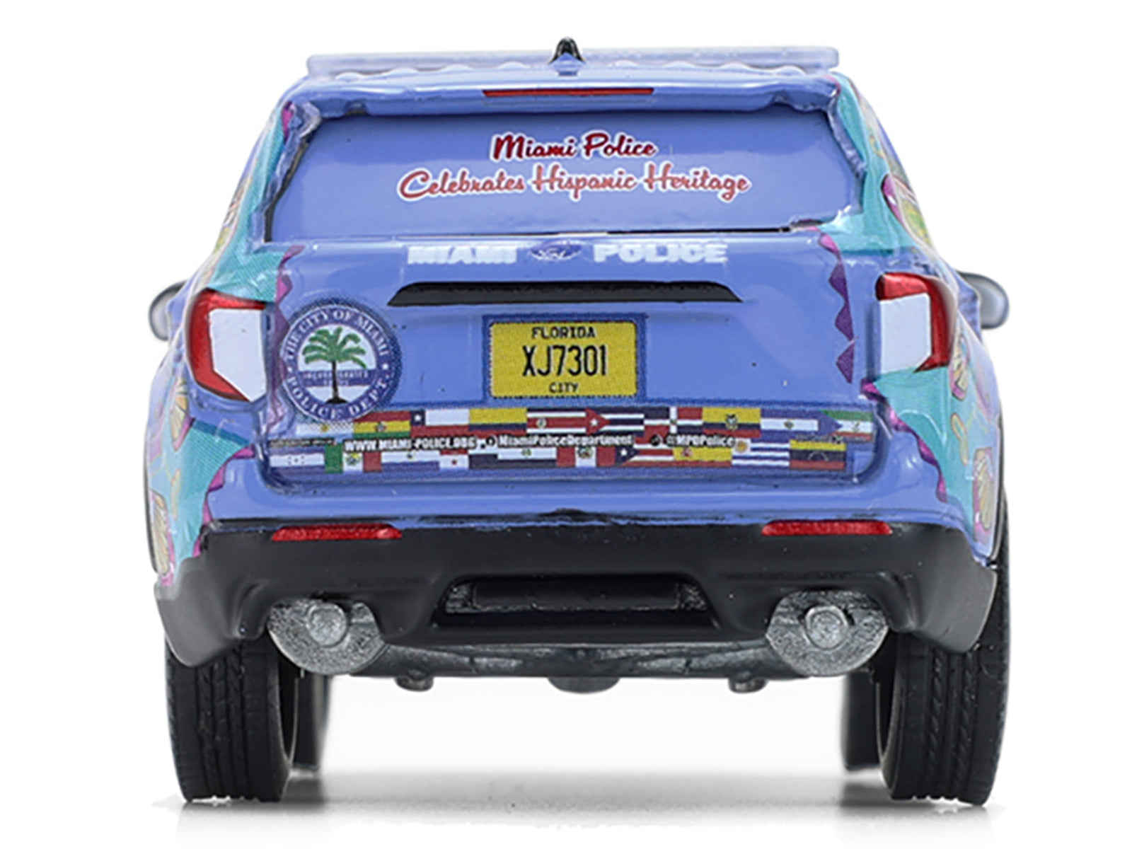 2022 Ford Police Interceptor Utility "Miami Police Department Hispanic Heritage Month" Blue with Graphics "Hobby Exclusive" Series 1/64 Diecast Model Car by Greenlight - image 5