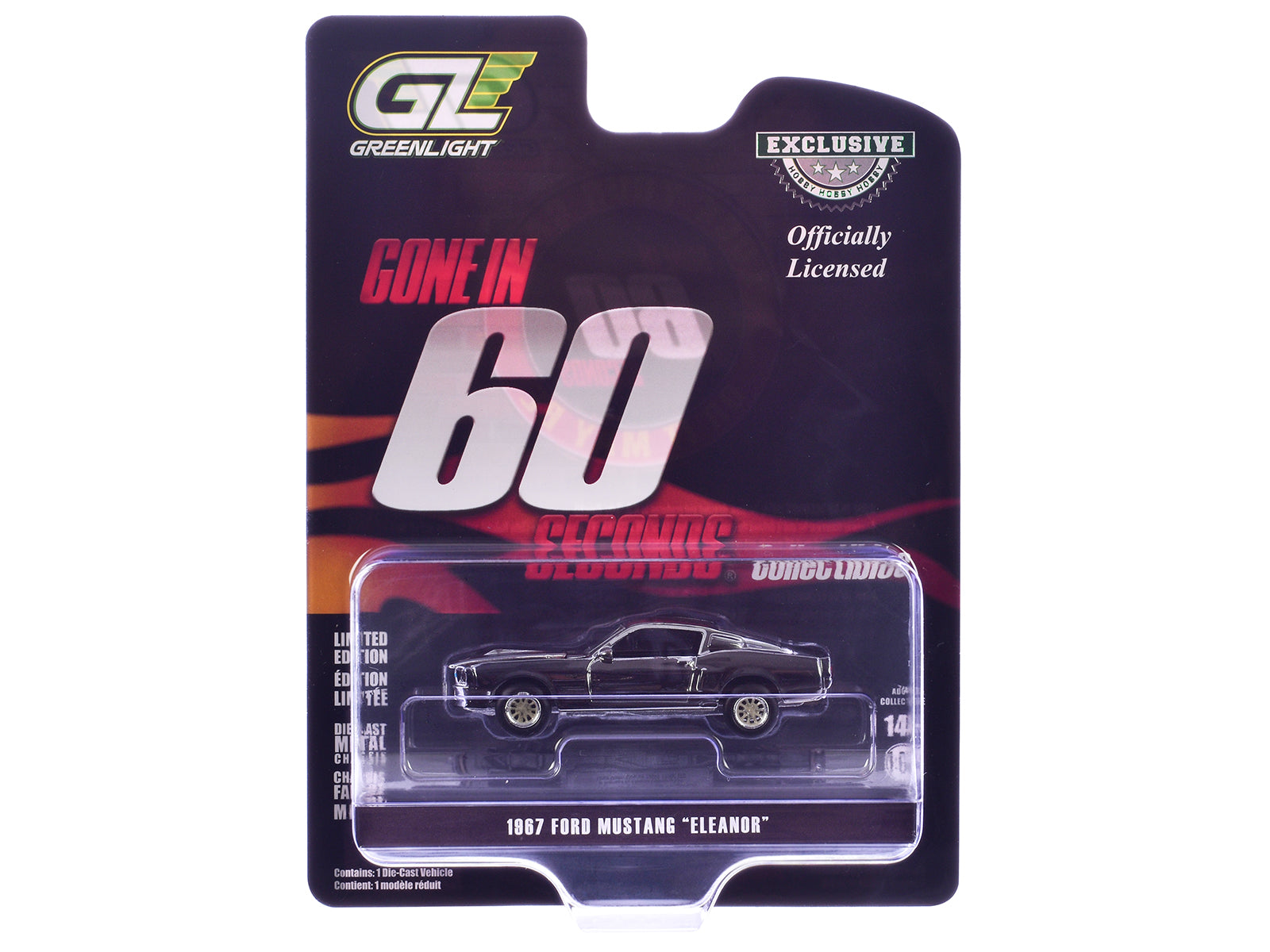1967 Ford Mustang "Eleanor" Silver Chrome Edition "Gone in Sixty Seconds" (2000) Movie "Hobby Exclusive" Series 1/64 Diecast Model Car by Greenlight - image 3