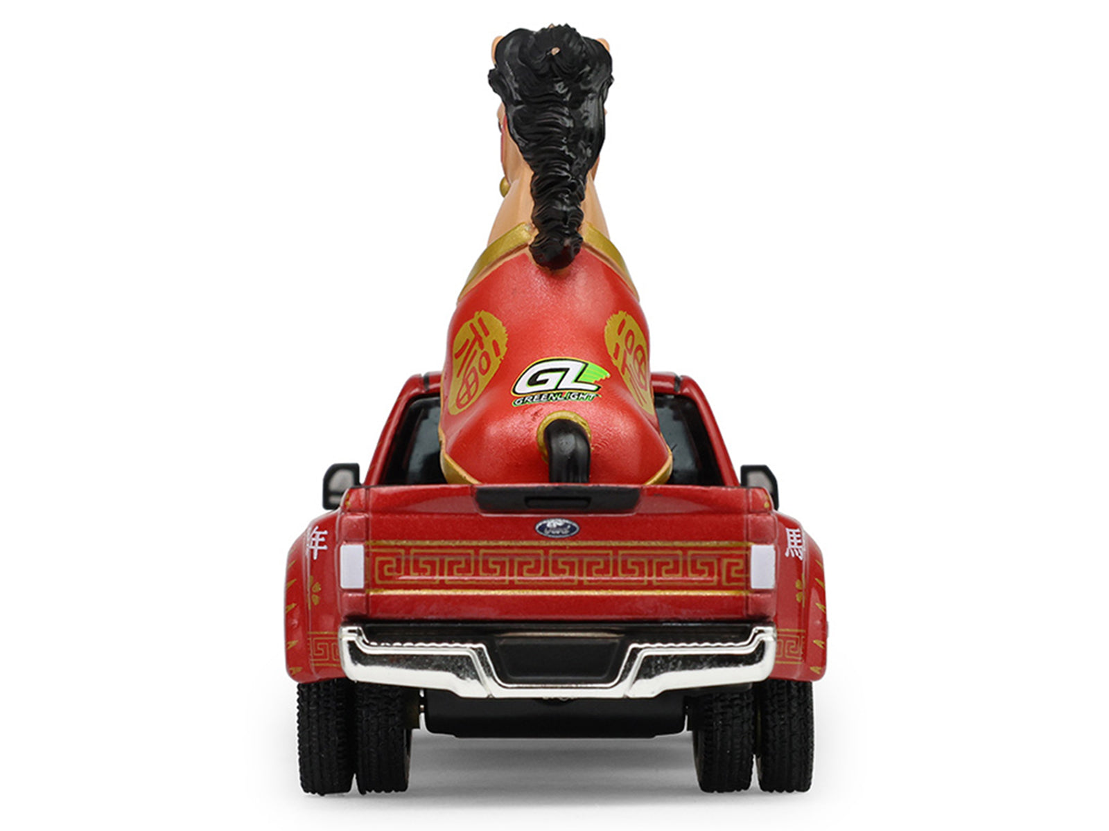 2022 Ford F-450 Dually Pickup Truck "Chinese Zodiac 2026 Year of the Horse" Red with Gold Graphics and Horse Figure "Hobby Exclusive" Series 1/64 Diecast Model Car by Greenlight - image 5