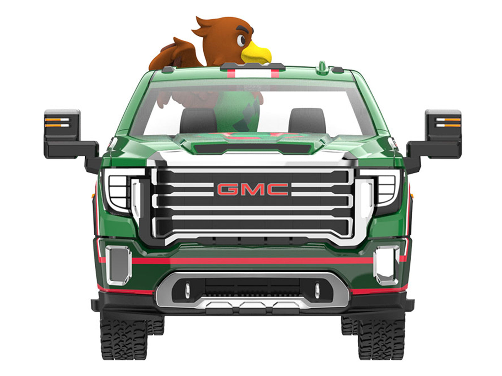 2022 GMC Sierra 3500 HD Pickup Truck Green with Mexican Soccer Graphics with Eagle Figure "International Soccer Celebration '26" Series 1/64 Diecast Model Car by Greenlight - image 4