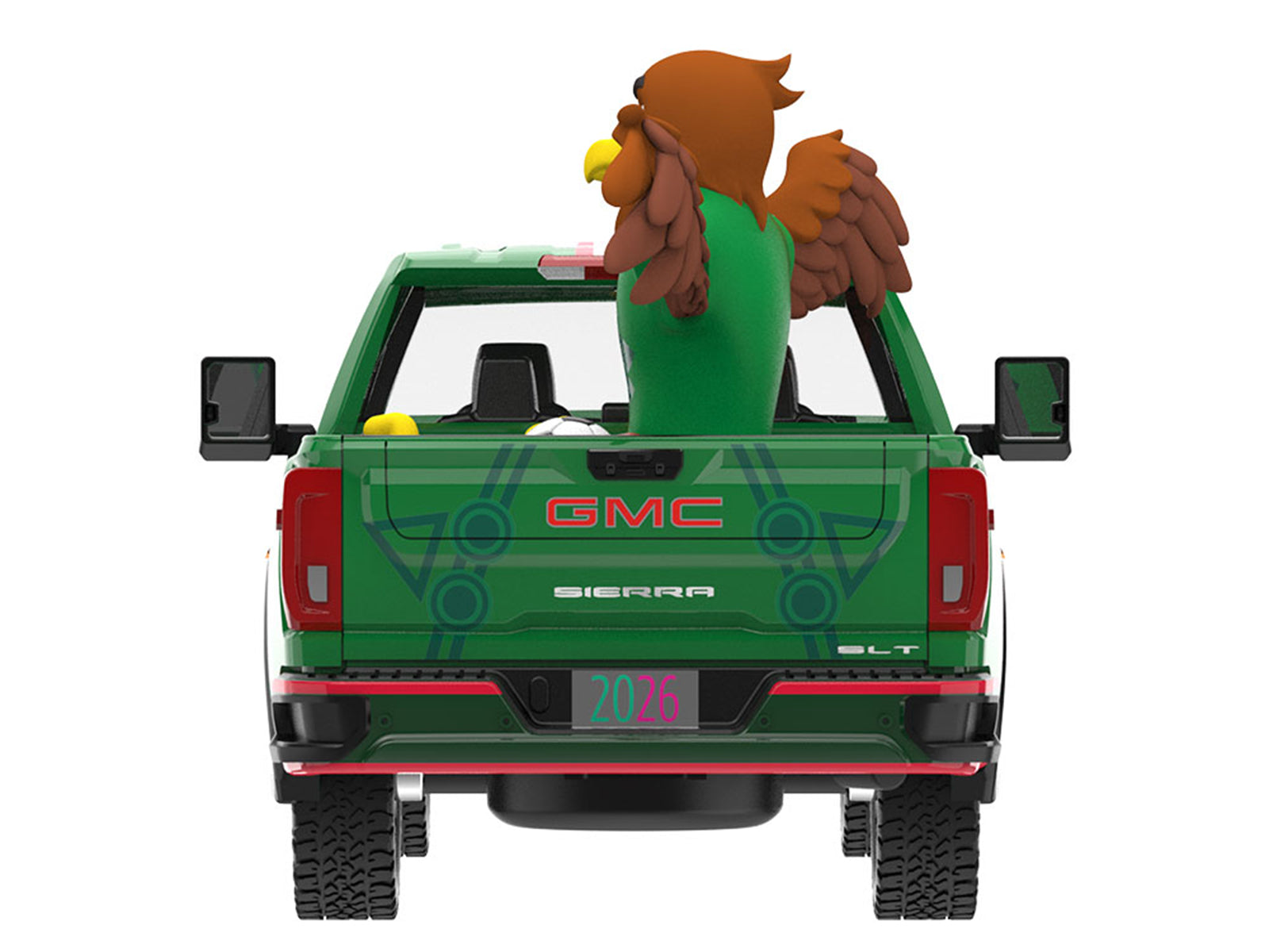 2022 GMC Sierra 3500 HD Pickup Truck Green with Mexican Soccer Graphics with Eagle Figure "International Soccer Celebration '26" Series 1/64 Diecast Model Car by Greenlight - image 5