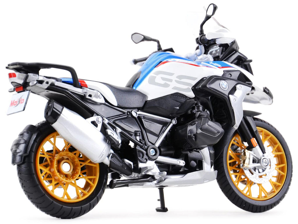 BMW R1250 GS White with Blue and Red Stripes 1/12 Diecast Motorcycle Model by Maisto - image 3