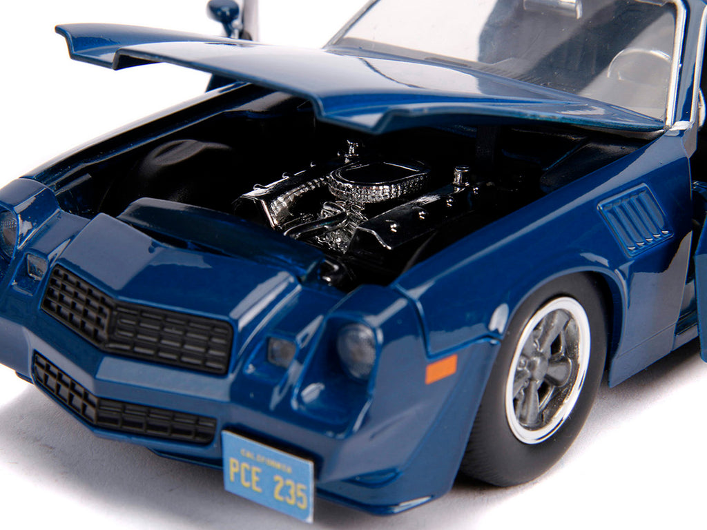 Billy's Chevrolet Camaro Z28 Dark Blue with Collectible Coin "Stranger Things" (2016) TV Series 1/24 Diecast Model Car by Jada - image 4