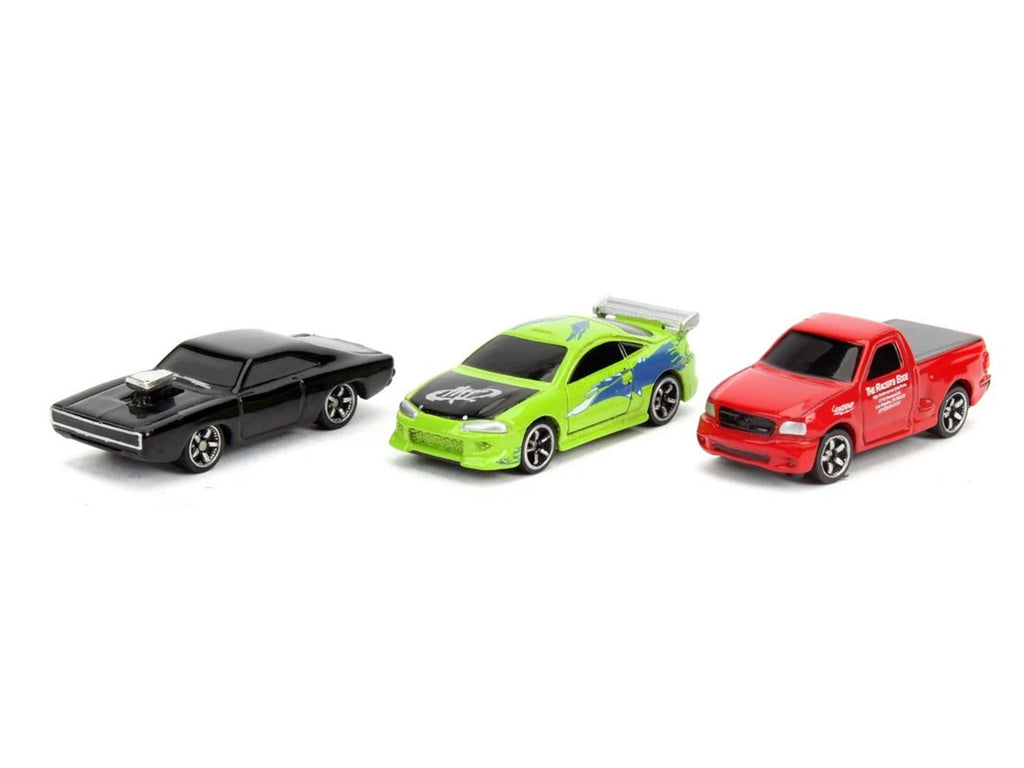 "Fast & Furious 25th Anniversary" 3 piece Set #1 "Nano Hollywood Rides" Diecast Model Cars by Jada
