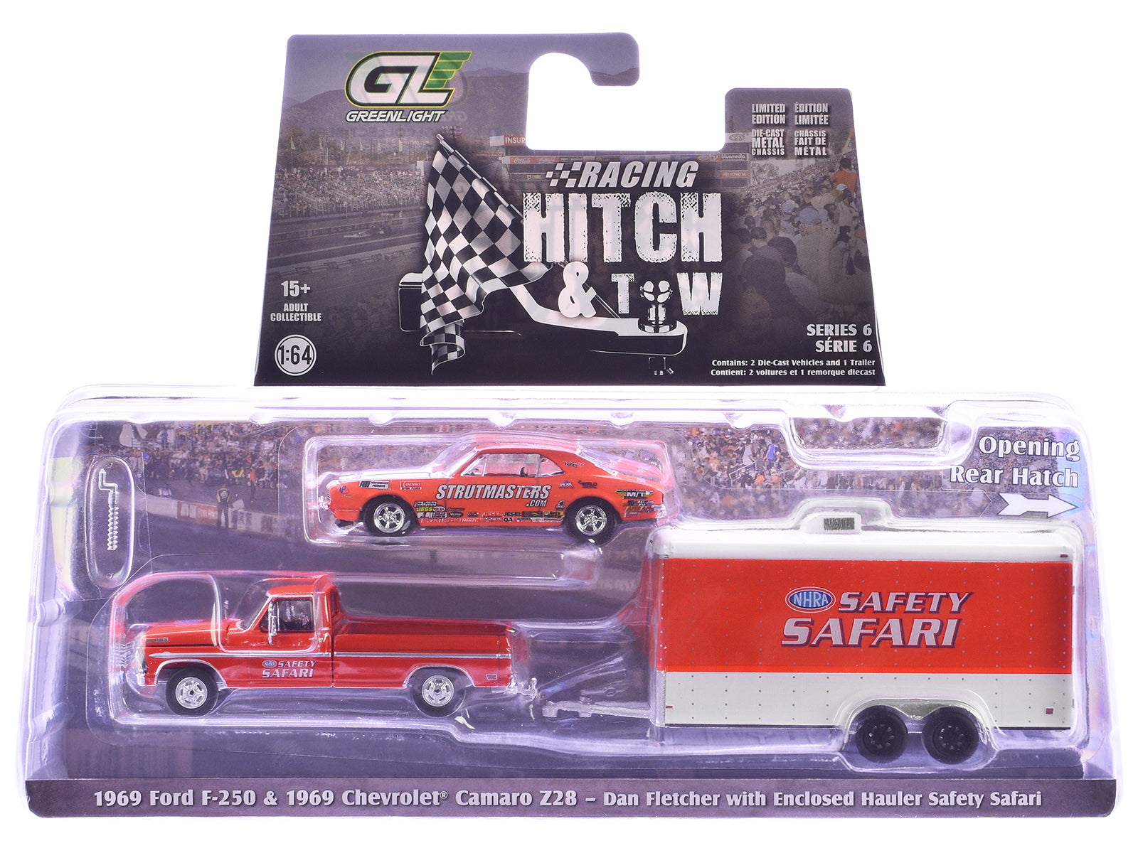 "Racing Hitch & Tow" Series #6 Set of 3 pieces 1/64 Diecast Model Cars by Greenlight - image 3