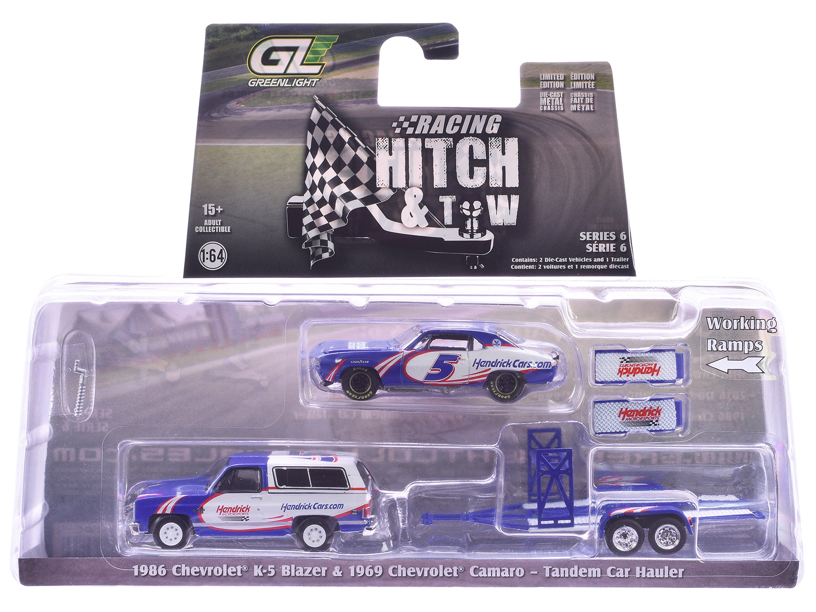 "Racing Hitch & Tow" Series #6 Set of 3 pieces 1/64 Diecast Model Cars by Greenlight - image 4