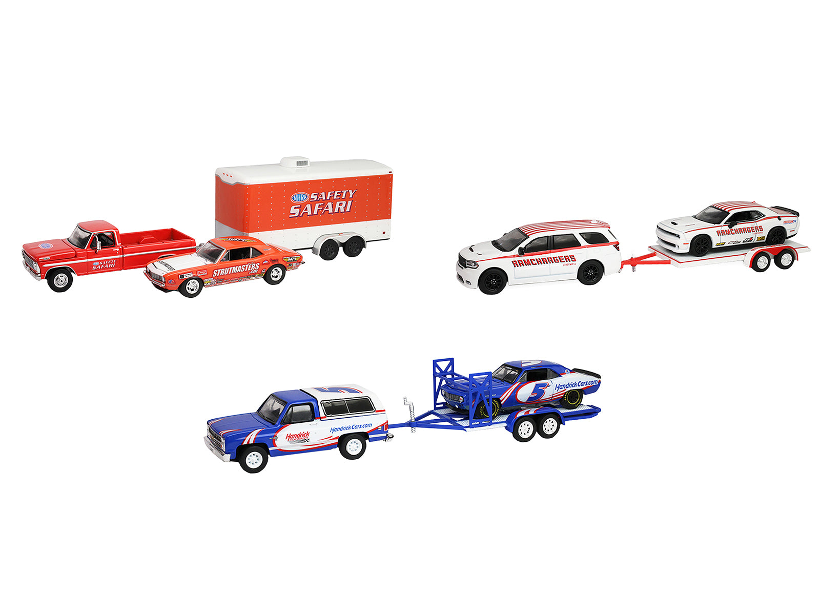"Racing Hitch & Tow" Series #6 Set of 3 pieces 1/64 Diecast Model Cars by Greenlight - image 2