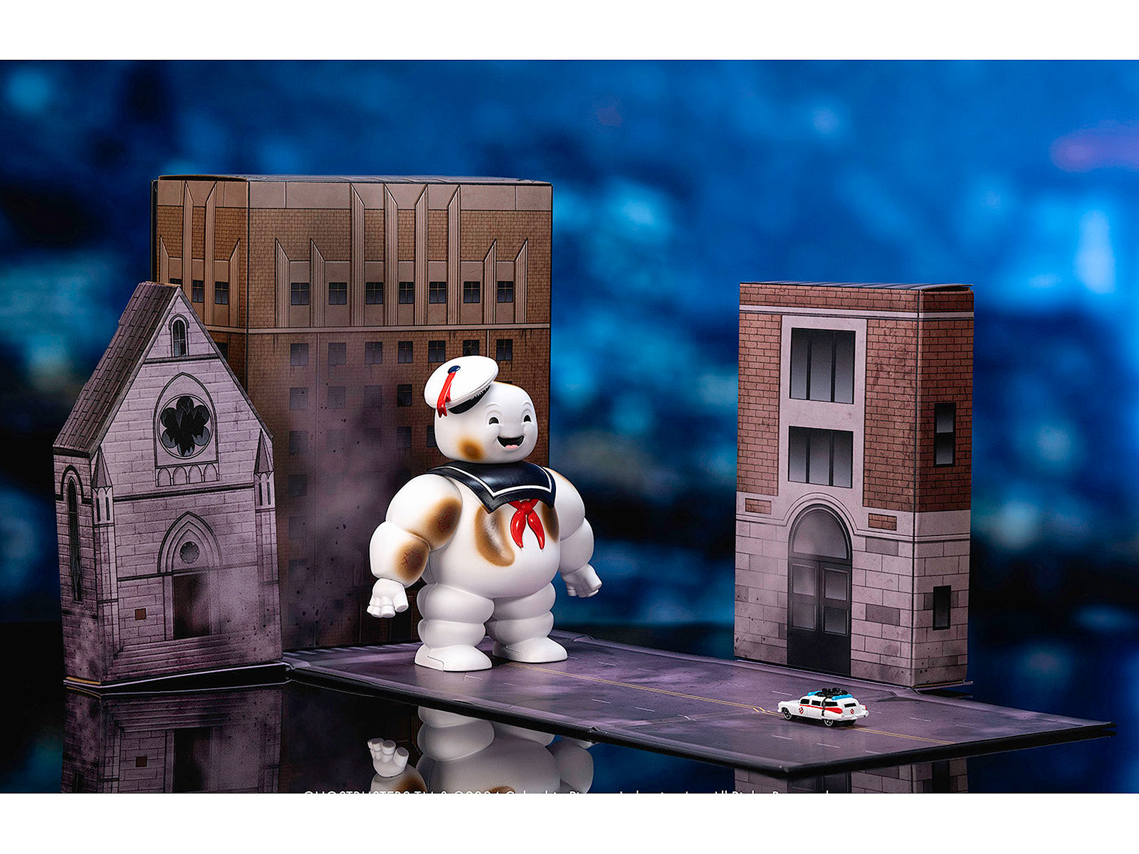 "Ghostbusters" 6" Stay Puft Marshmallow Man Figure with Nano Ecto-1 Car Diorama Set "Ghostbusters" (1984) Movie "Next Level" Series Model by Jada - image 5