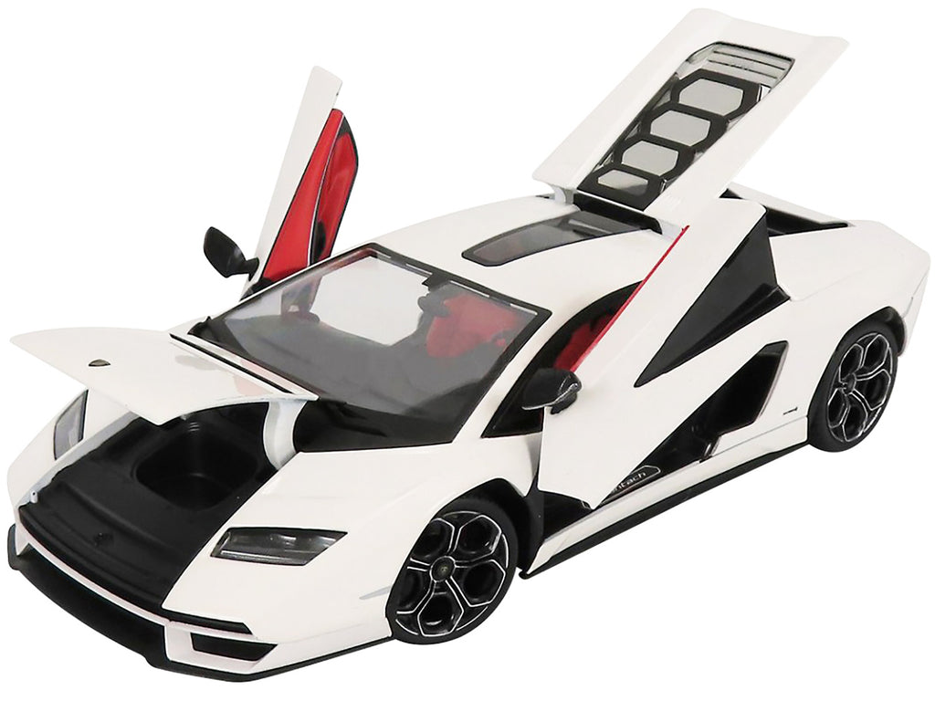 Lamborghini Countach LPI 800-4 White with Black Accents and Red Interior "Special Edition" 1/18 Diecast Model Car by Maisto - image 2