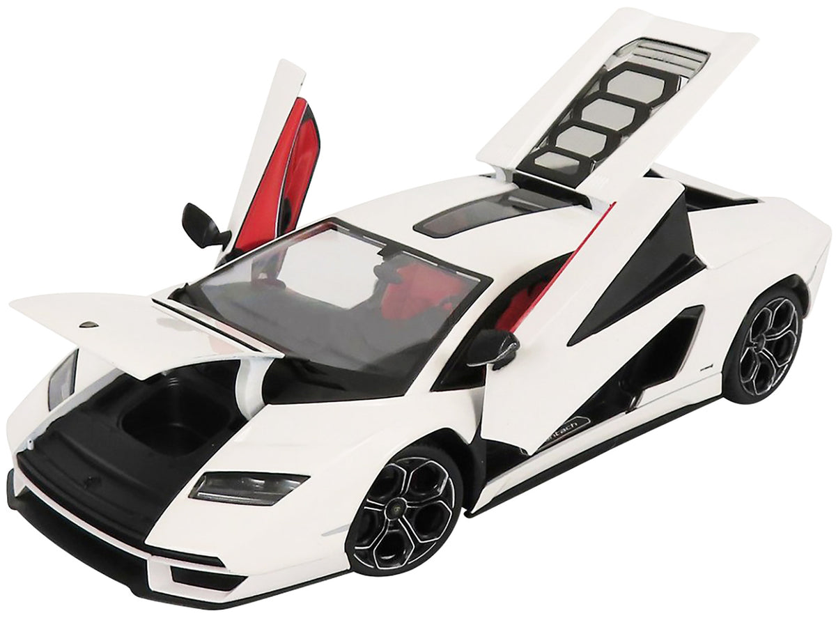 Lamborghini Countach LPI 800-4 White with Black Accents and Red Interior "Special Edition" 1/18 Diecast Model Car by Maisto - image 2