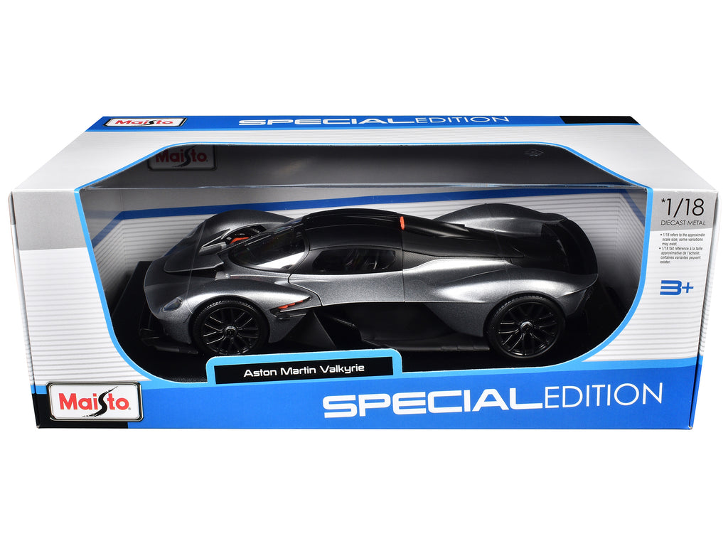 Aston Martin Valkyrie Silver Metallic with Matt Black Top "Special Edition" Series 1/18 Diecast Model Car by Maisto - image 3