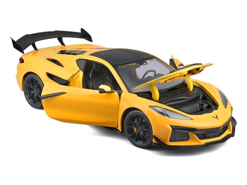Chevrolet Corvette ZR1 Coupe Yellow with Carbon Top "Special Edition" Series 1/18 Diecast Model Car by Maisto