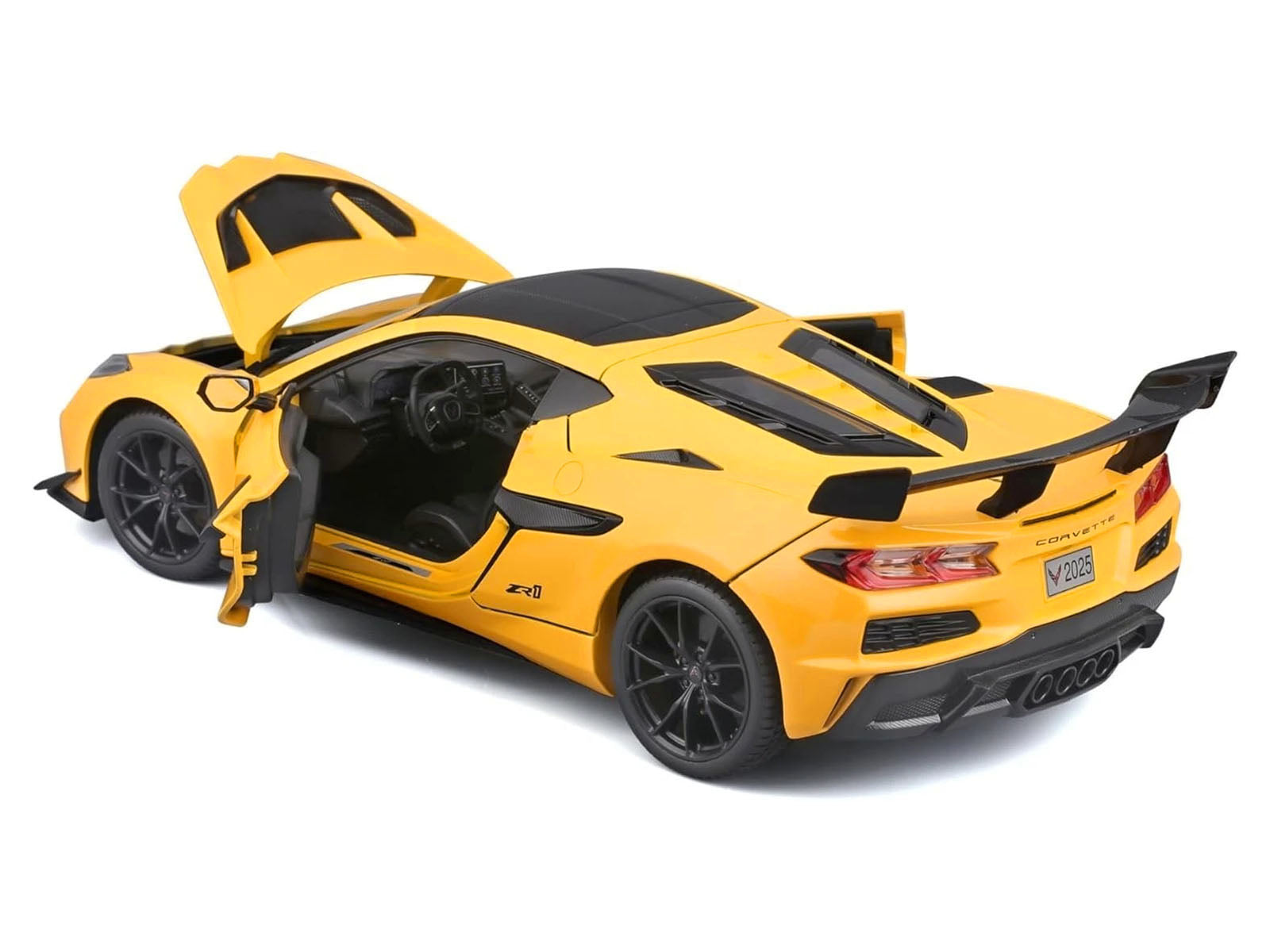 Chevrolet Corvette ZR1 Coupe Yellow with Carbon Top "Special Edition" Series 1/18 Diecast Model Car by Maisto