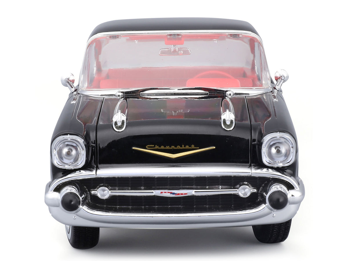 1957 Chevrolet Bel Air Coupe Black with Red Interior "Special Edition" Series 1/18 Diecast Model Car by Maisto - image 5