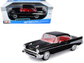 1957 Chevrolet Bel Air Coupe Black with Red Interior "Special Edition" Series 1/18 Diecast Model Car by Maisto