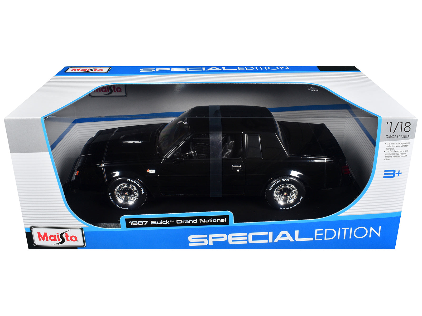 1987 Buick Grand National Black "Special Edition" Series 1/18 Diecast Model Car by Maisto