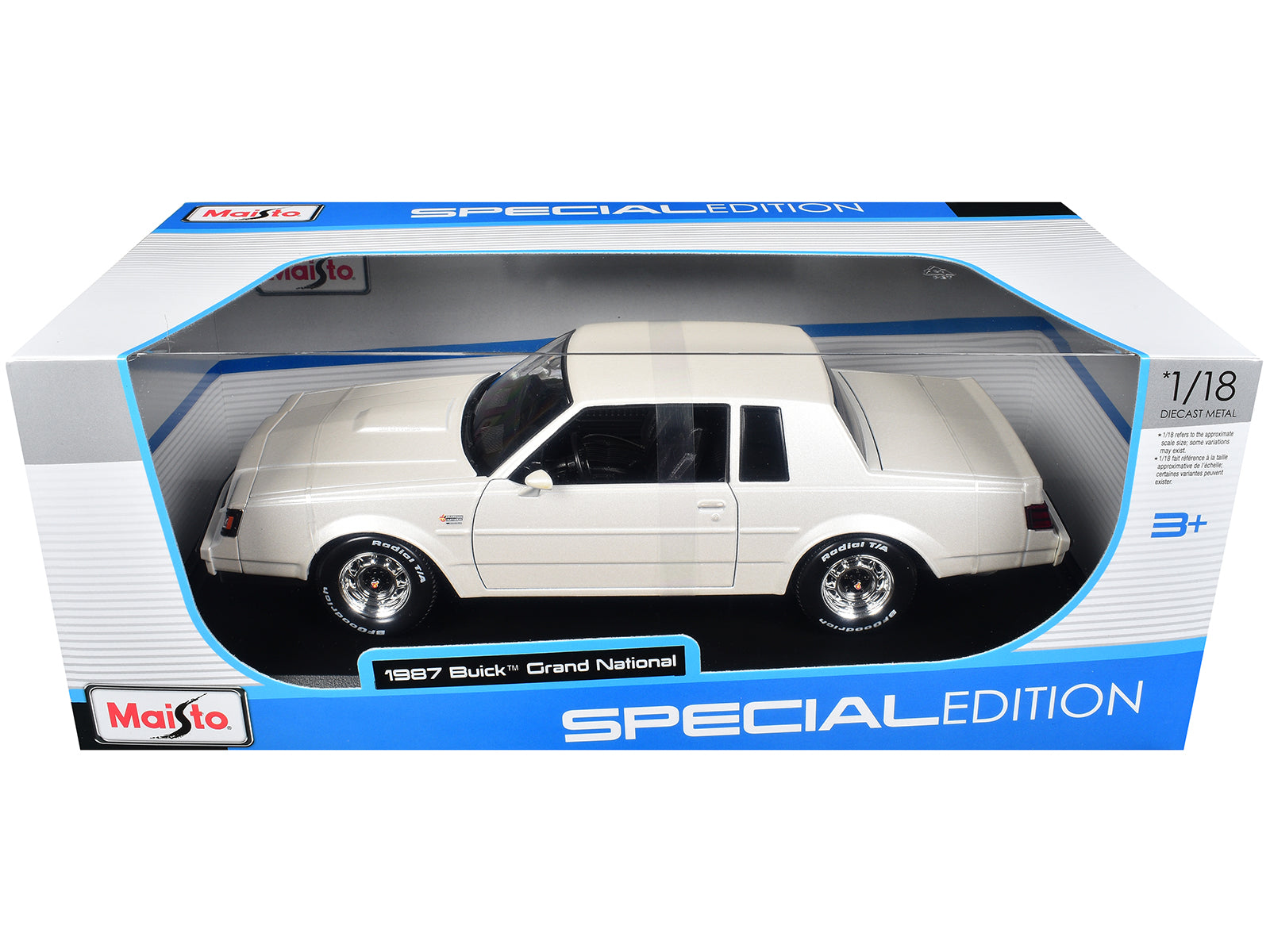 1987 Buick Grand National White Metallic "Special Edition" Series 1/18 Diecast Model Car by Maisto
