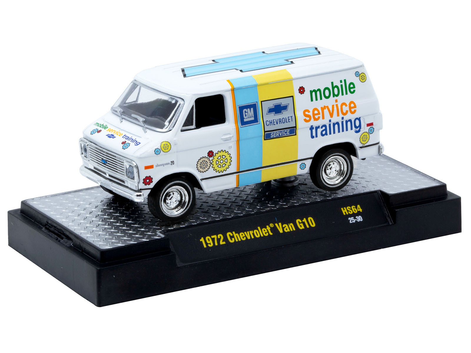 1972 Chevrolet G10 Van "Chevrolet Mobile Service Training" White with Graphics Limited Edition to 4400 pieces Worldwide 1/64 Diecast Model Car by M2 Machines - image 2