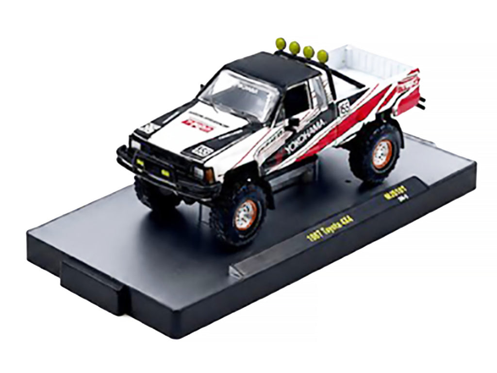 1985 Toyota SR5 4×4 Pickup Truck #85 "Yokohama" White with Black Top and Red and Black Graphics Limited Edition to 8250 pieces Worldwide 1/64 Diecast Model Car by M2 Machines - image 2
