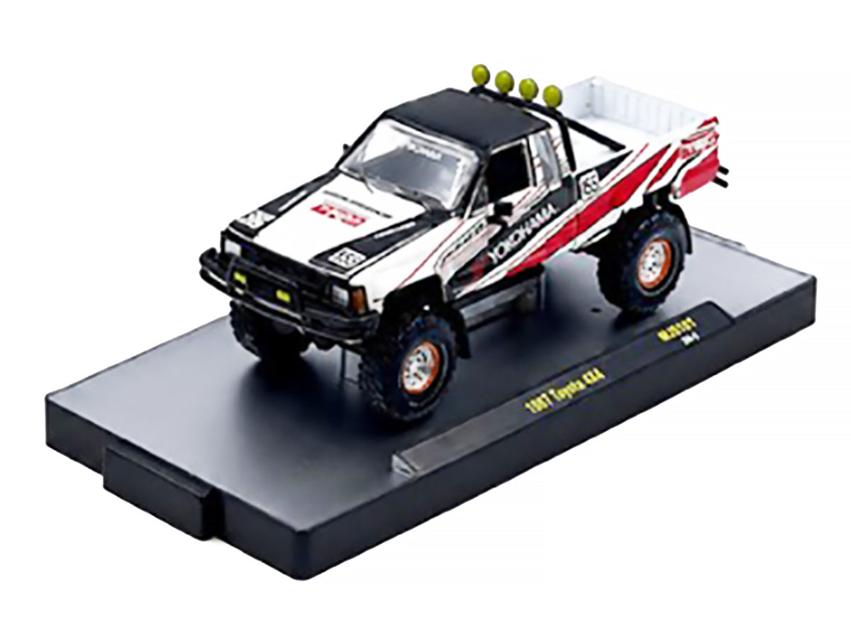 1985 Toyota SR5 4×4 Pickup Truck #85 "Yokohama" White with Black Top and Red and Black Graphics Limited Edition to 8250 pieces Worldwide 1/64 Diecast Model Car by M2 Machines - image 2