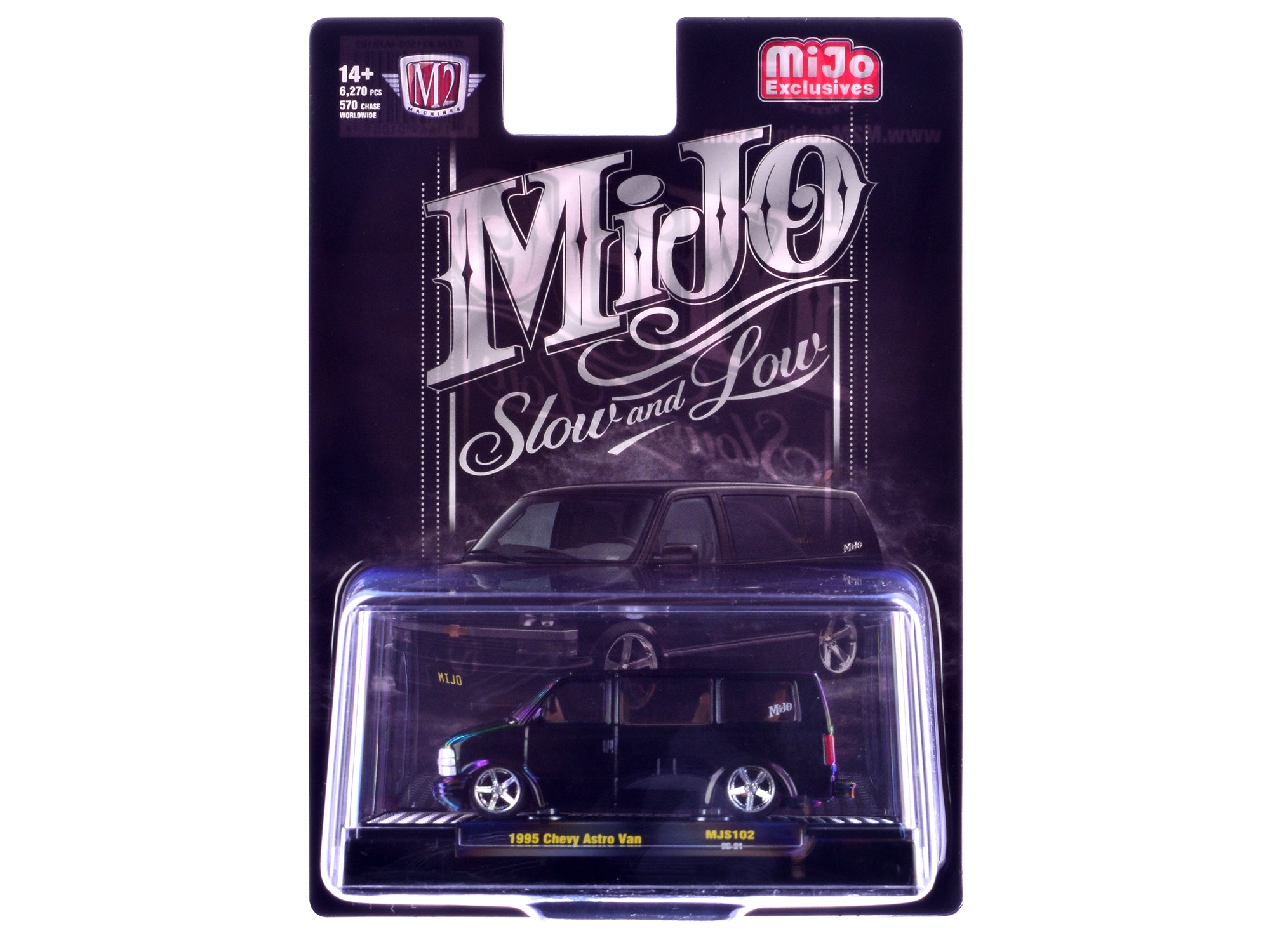 1995 Chevrolet Astro Van Slow & Low Black 1/64 by M2 Machines