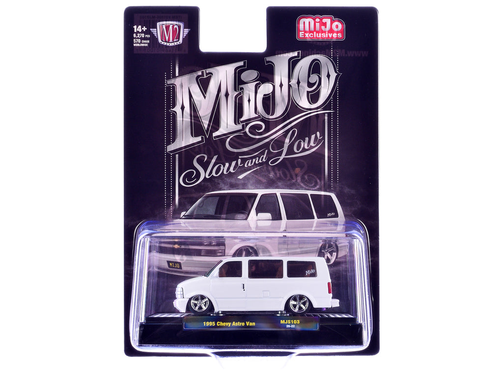 1995 Chevrolet Astro Van Slow & Low White 1/64 by M2 Machines