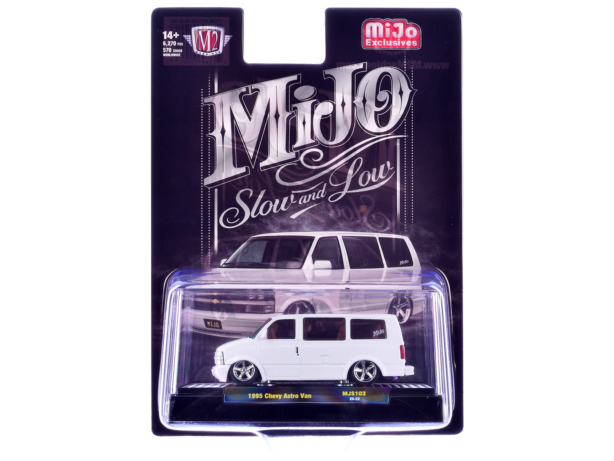 1995 Chevrolet Astro Van Slow & Low White 1/64 by M2 Machines