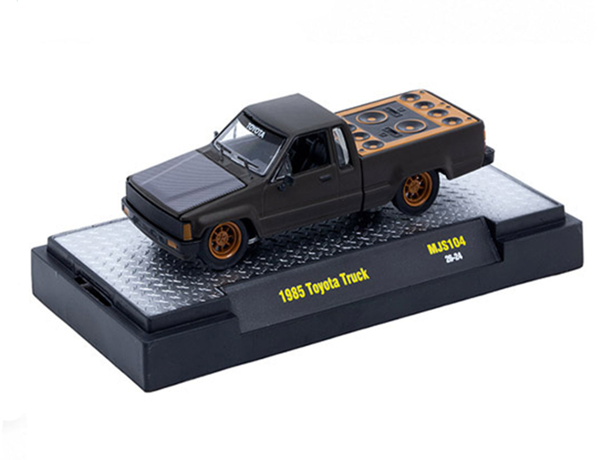 1985 Toyota SR5 Pickup Truck "Slammed Custom" Matt Gray with Carbon Hood Limited Edition to 10890 pieces Worldwide 1/64 Diecast Model Car by M2 Machines - image 2