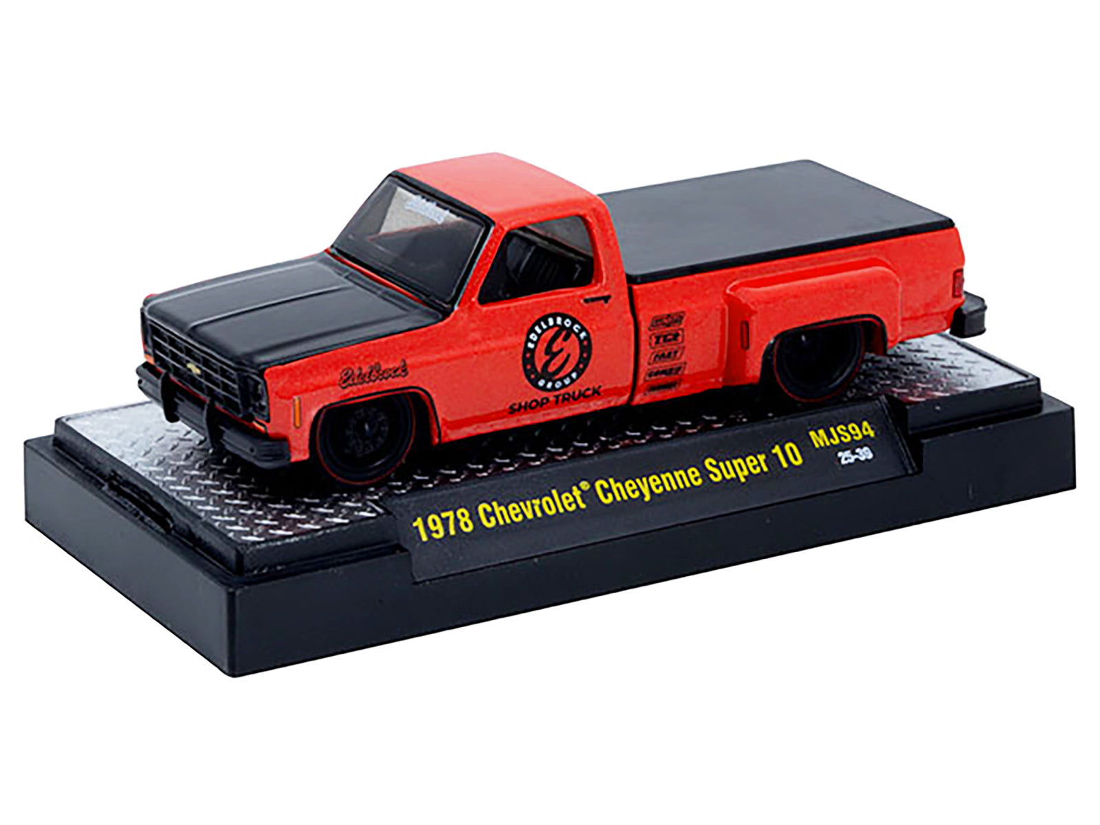 1978 Chevrolet Cheyenne Super 10 Pickup Truck "Edelbrock" Red with Black Hood Limited Edition to 9900 pieces Worldwide 1/64 Diecast Model Car by M2 Machines - image 2