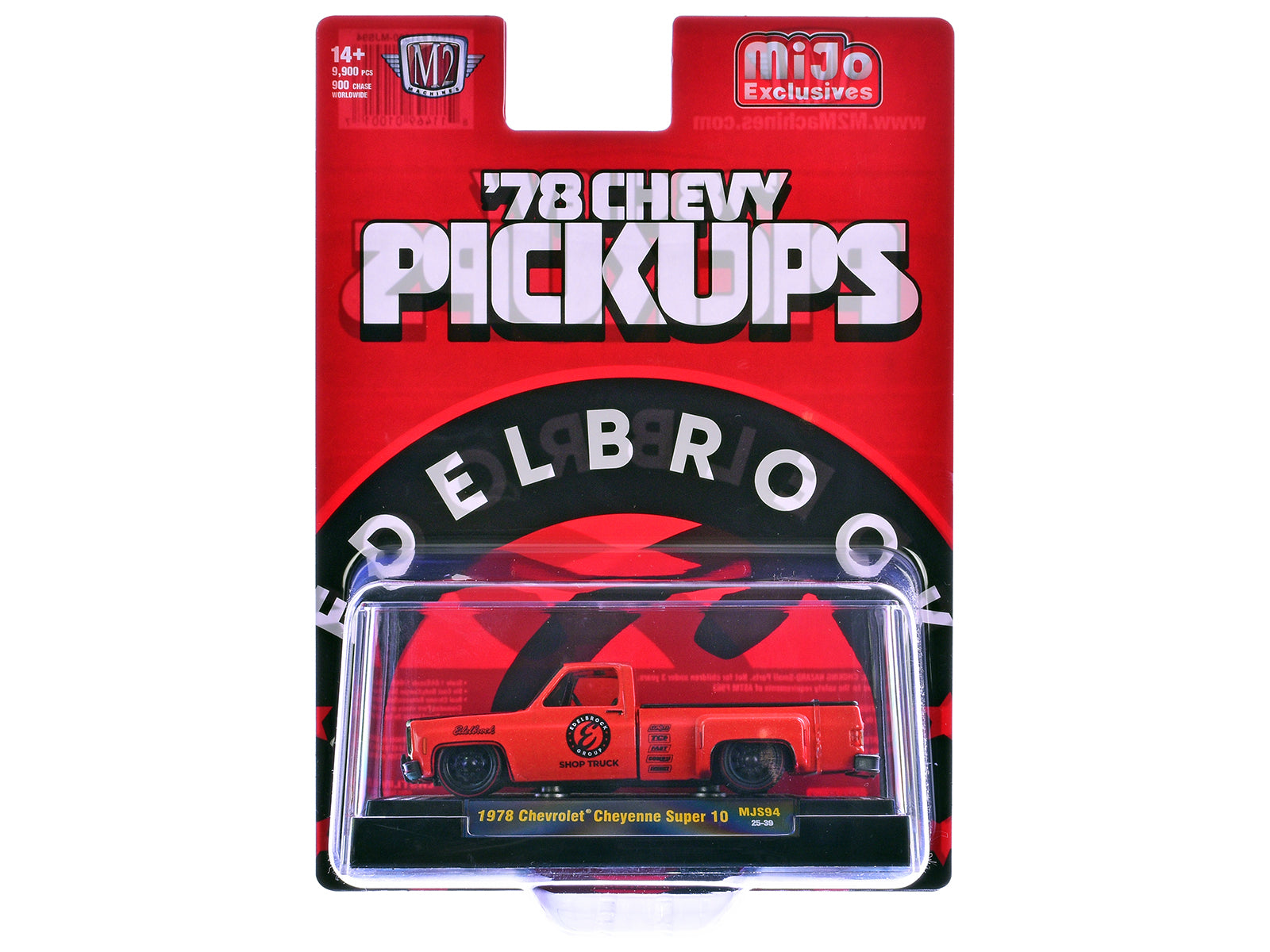 1978 Chevrolet Cheyenne Super 10 Pickup Truck "Edelbrock" Red with Black Hood Limited Edition to 9900 pieces Worldwide 1/64 Diecast Model Car by M2 Machines - image 3