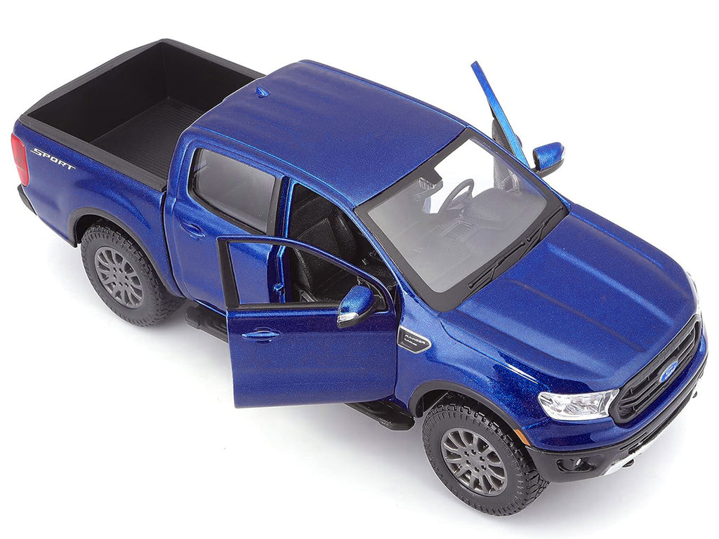 2019 Ford Ranger Lariat Sport Pickup Truck Dark Blue Metallic 1/27 Diecast Model Car by Maisto - image 3