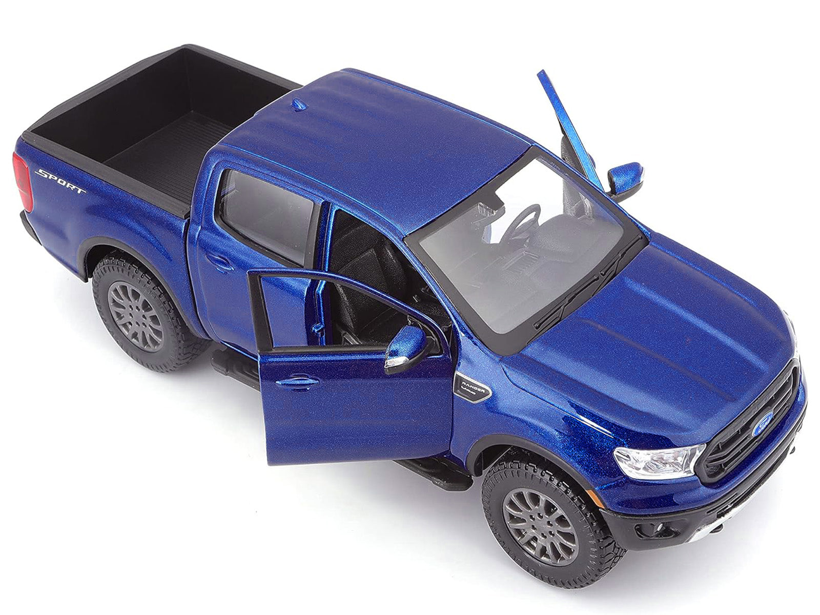 2019 Ford Ranger Lariat Sport Pickup Truck Dark Blue Metallic 1/27 Diecast Model Car by Maisto - image 3