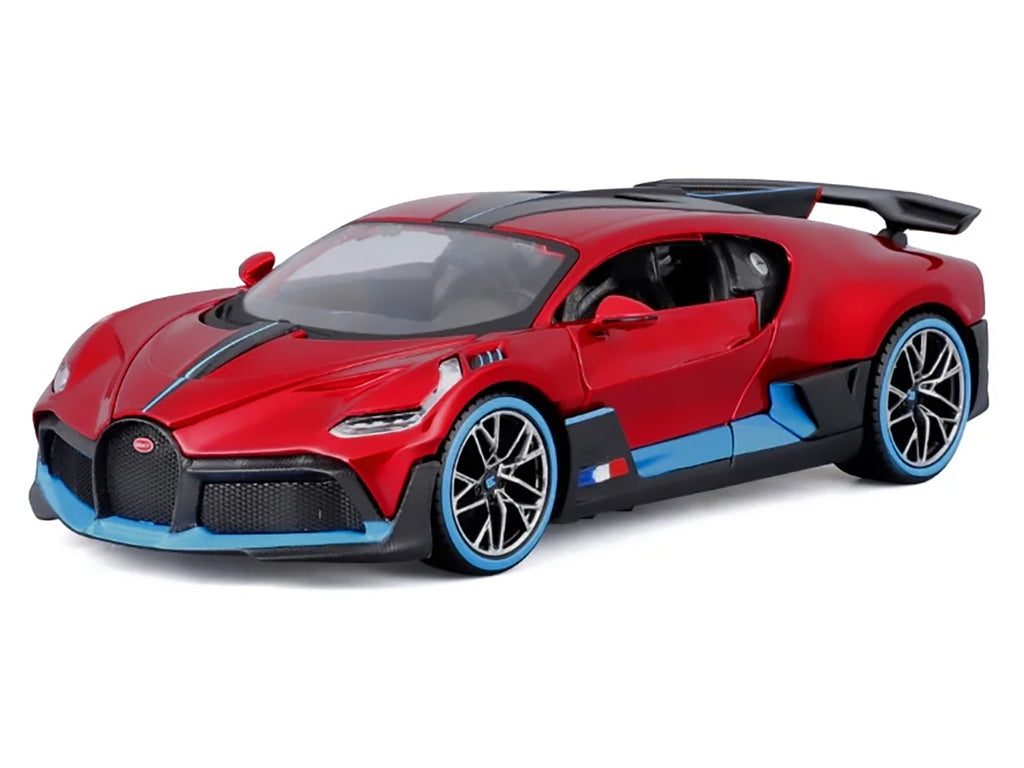 Bugatti Divo Red Metallic with Carbon and Blue Accents "Special Edition" 1/24 Diecast Model Car by Maisto - image 2