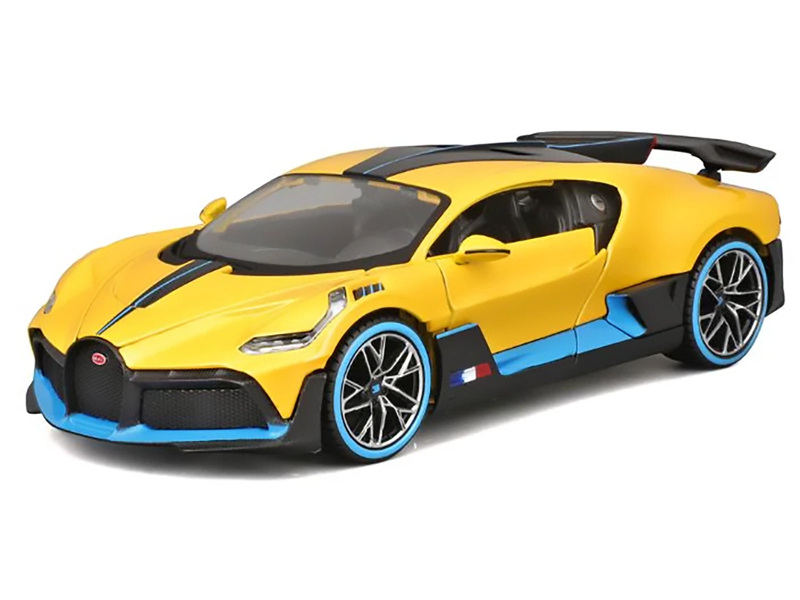 Bugatti Divo Yellow Metallic with Carbon and Blue Accents "Special Edition" 1/24 Diecast Model Car by Maisto - image 2