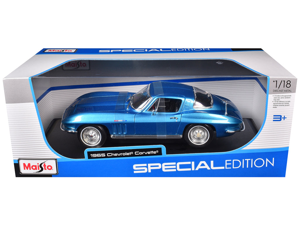 1965 Chevrolet Corvette Blue Metallic 1/18 Diecast Model Car by Maisto - image 3