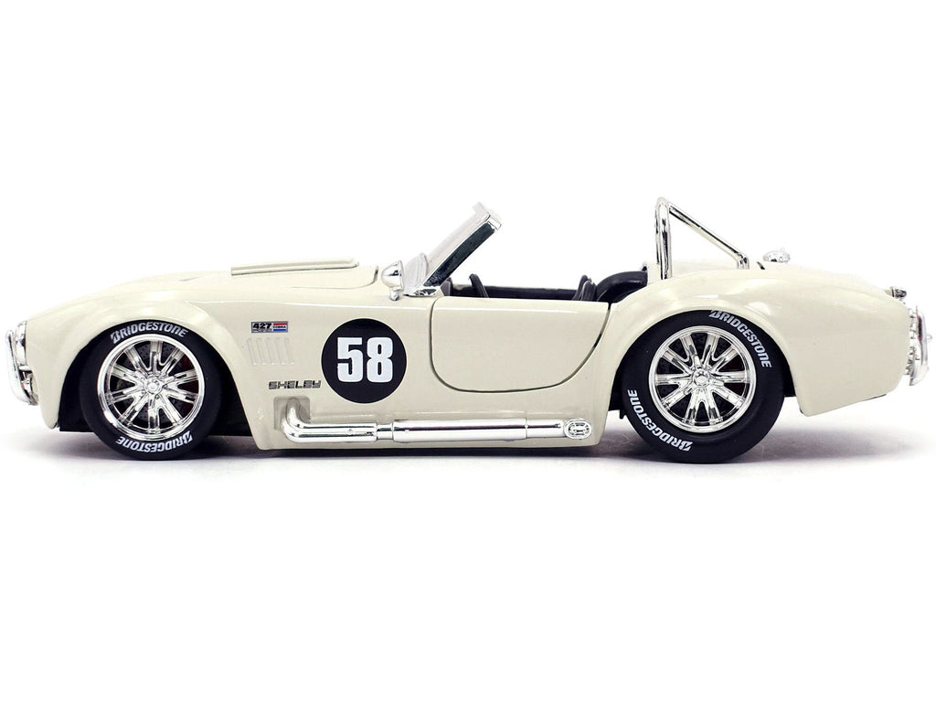 1965 Shelby Cobra 427 S/C #58 Cream "Bigtime Muscle" 1/24 Diecast Model Car by Jada - image 3