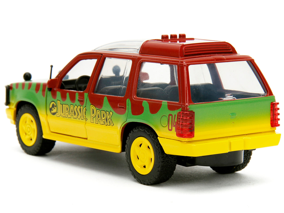 Ford Explorer Red and Yellow with Green Graphics "Jurassic Park" (1993) Movie 30th Anniversary "Hollywood Rides" Series 1/32 Diecast Model Car by Jada - image 5