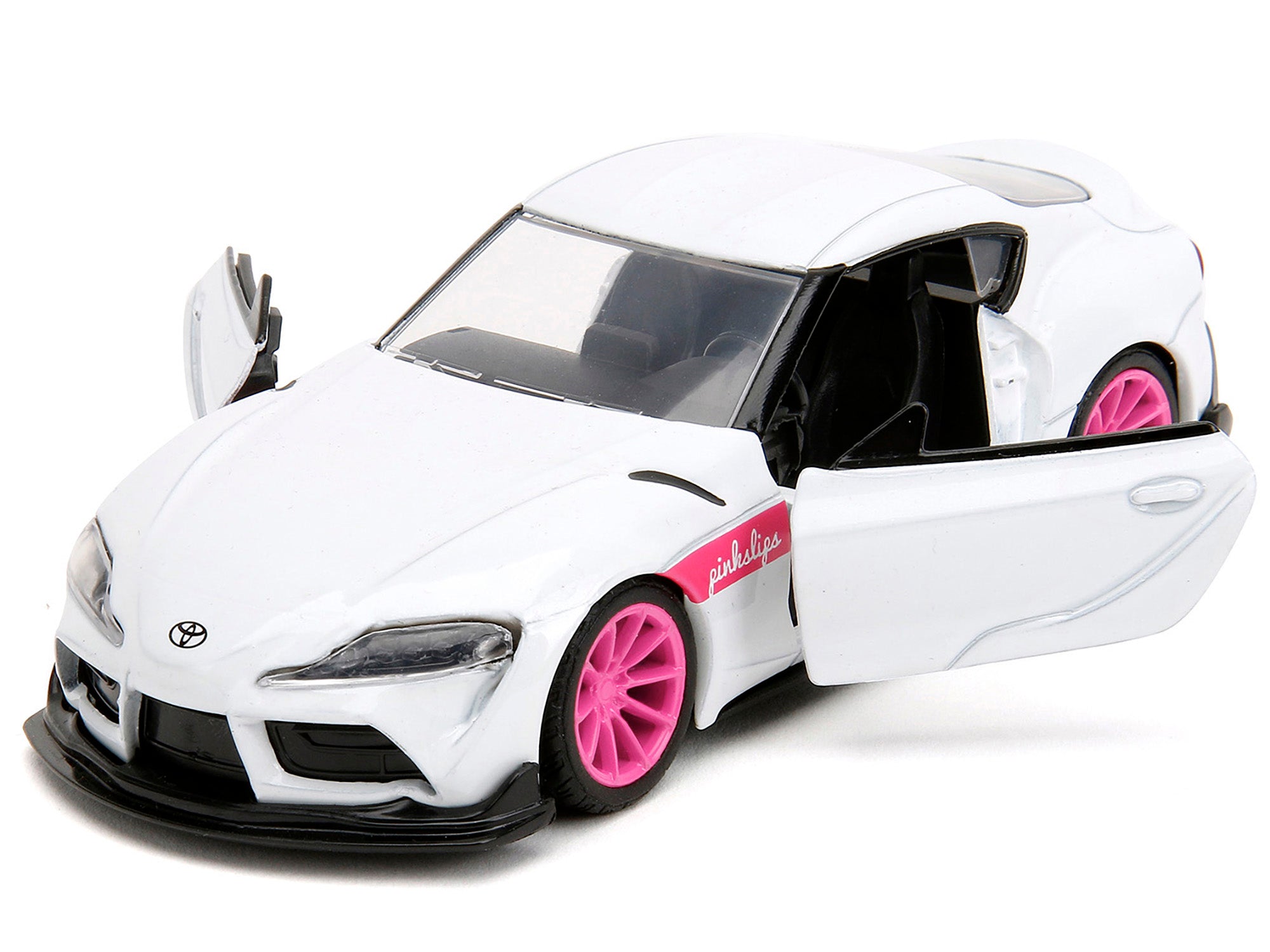2020 Toyota Supra White Metallic with Pink Wheels "Pink Slips" Series 1/32 Diecast Model Car by Jada - image 2