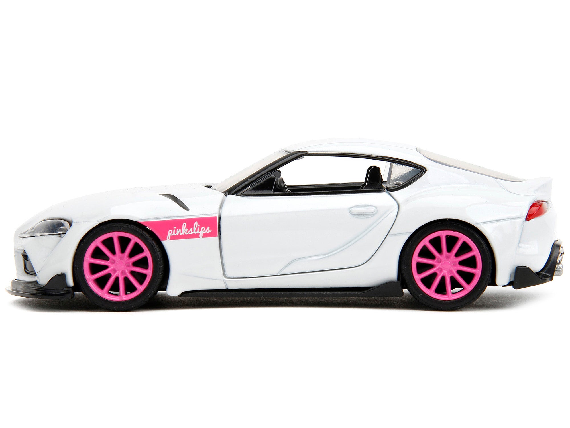 2020 Toyota Supra White Metallic with Pink Wheels "Pink Slips" Series 1/32 Diecast Model Car by Jada - image 3