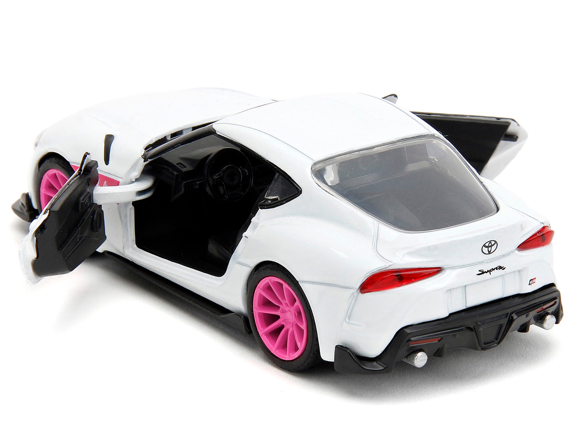 2020 Toyota Supra White Metallic with Pink Wheels "Pink Slips" Series 1/32 Diecast Model Car by Jada - image 4